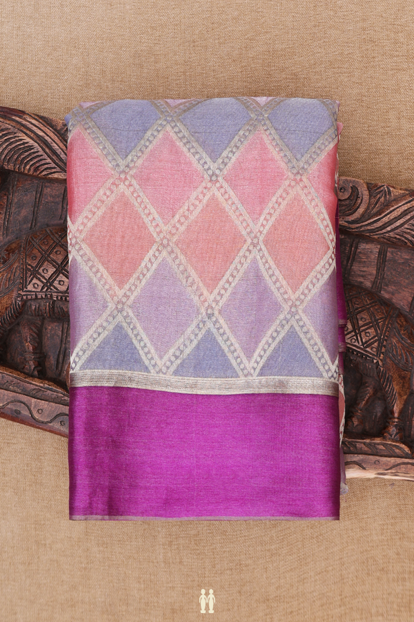 Georgette Saree In Multicolor With Diamond Design