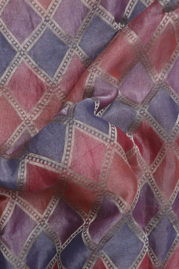 Georgette Saree In Multicolor With Diamond Design