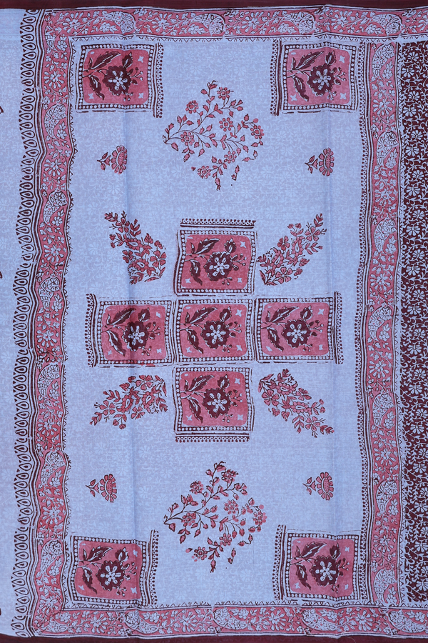 Hyderabad Cotton Saree In Brown With Printed Design