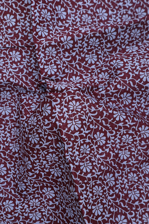 Hyderabad Cotton Saree In Brown With Printed Design