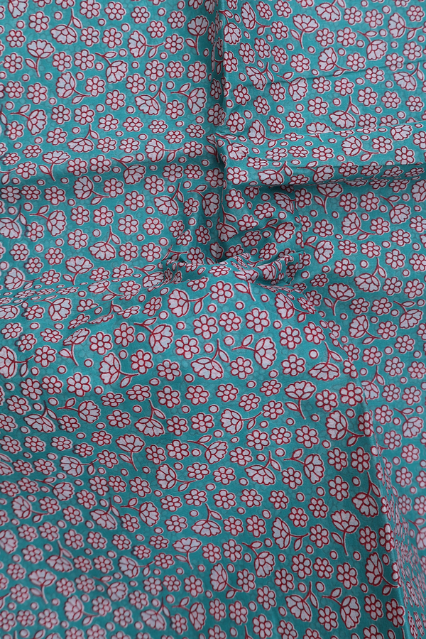 Hyderabad Cotton Saree In Dusty Green With Floral Design