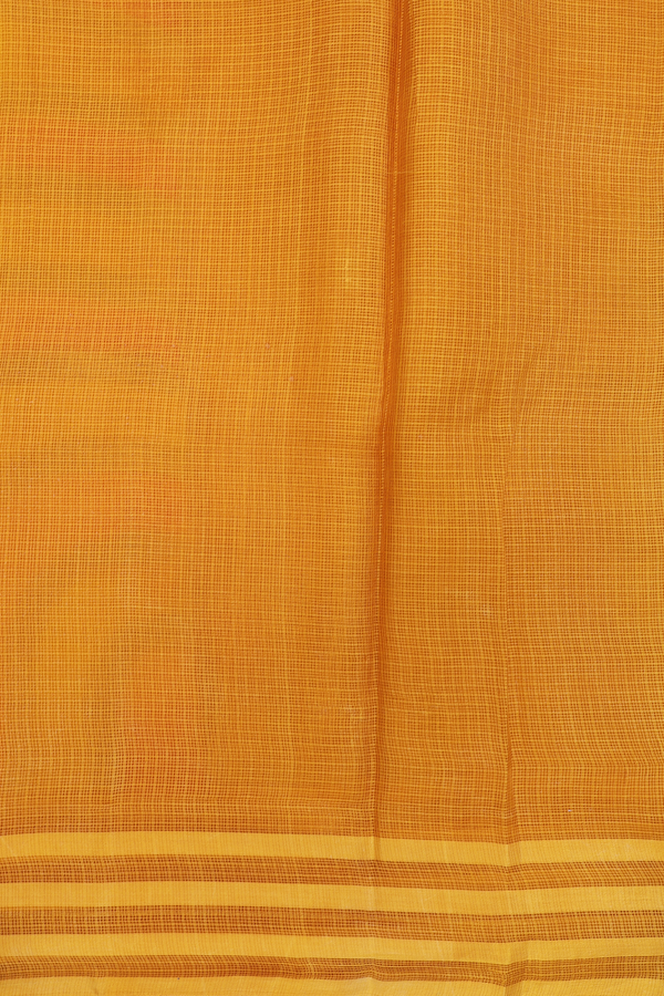 Kota Silk Saree In Yellow And Orange With Printed Design
