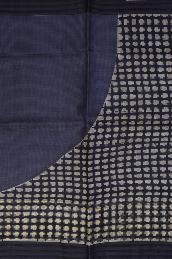 Kota Silk Saree In Black With Printed Design