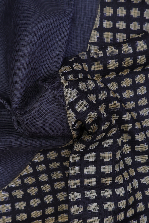 Kota Silk Saree In Black With Printed Design