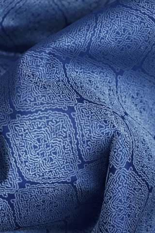 Jacquard Pattern Capri Blue Kanchipuram Silk Saree
