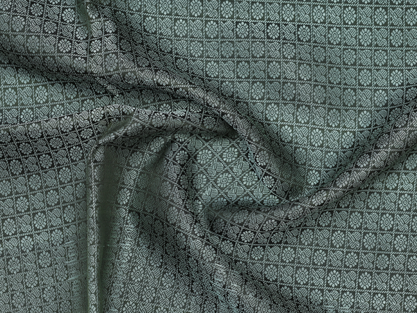 Jacquard Pattern Green Kanchipuram Silk Blouse Material