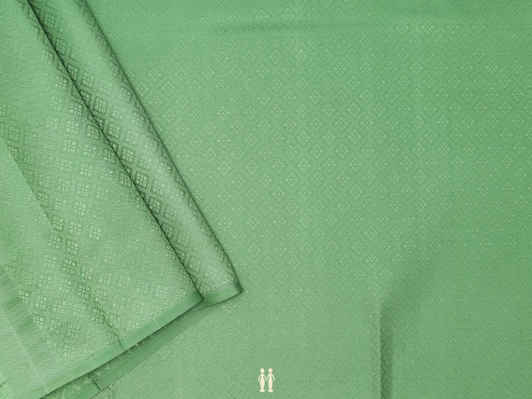 Jacquard Pattern Green Kanchipuram Silk Blouse Material