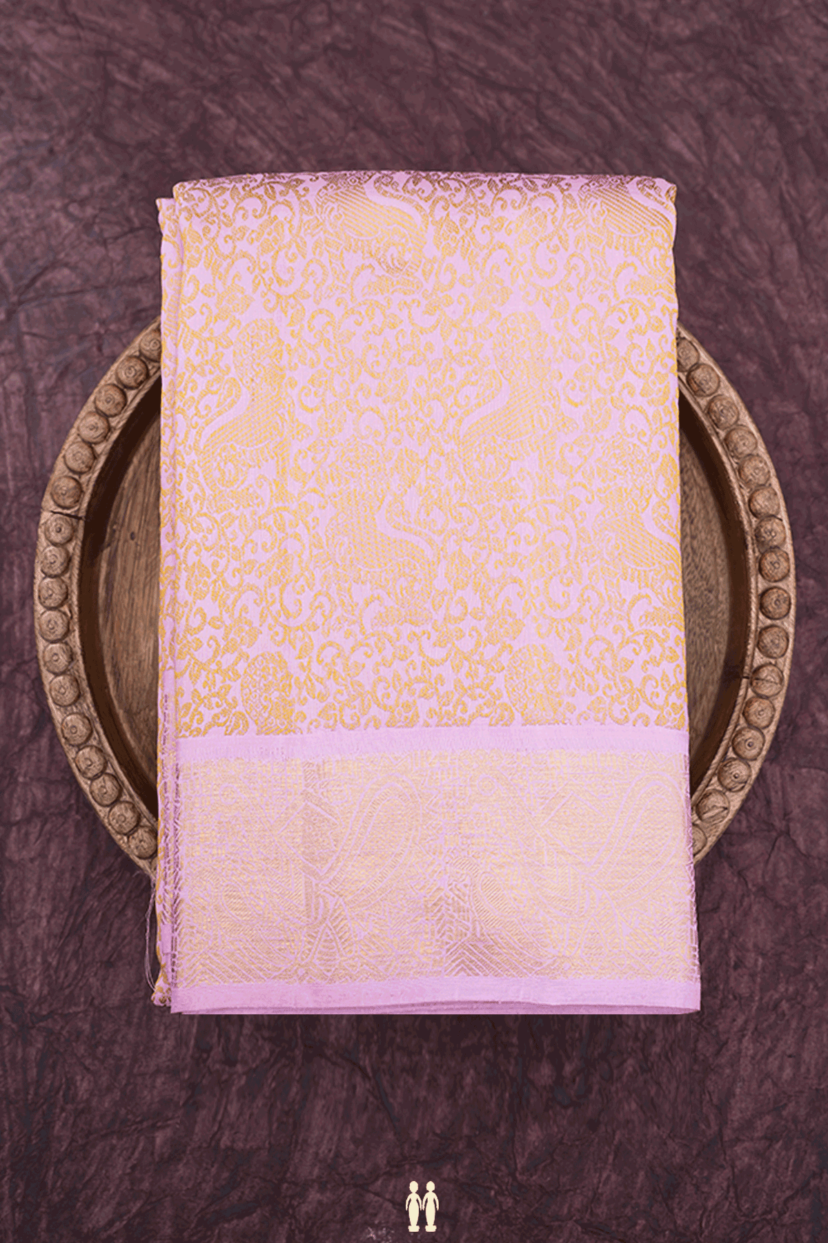 Jacquard Pattern Lotus Pink Kanchipuram Silk Saree