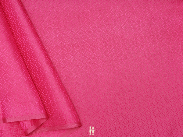 Jacquard Pattern Punch Pink Kanchipuram Silk Blouse Material