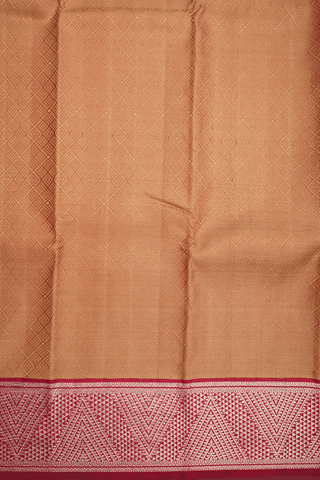 Jacquard Pattern Tan Brown Kanchipuram Silk Saree