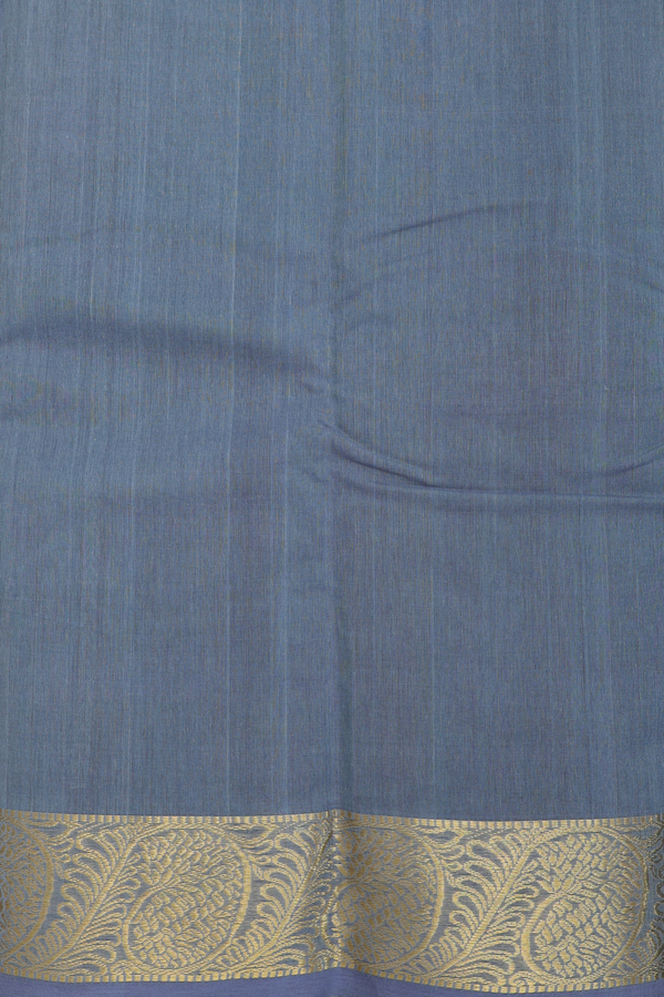 Kanchi Cotton Saree In Emerald Green With Stripes Design