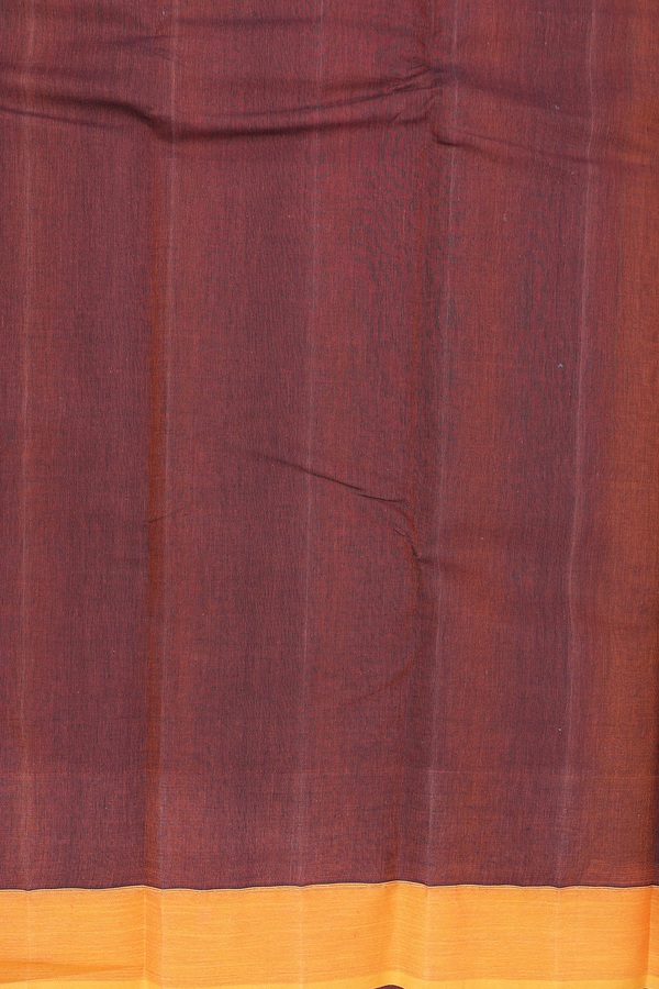 Kanchi Cotton Saree In Grape Purple With Temple Border