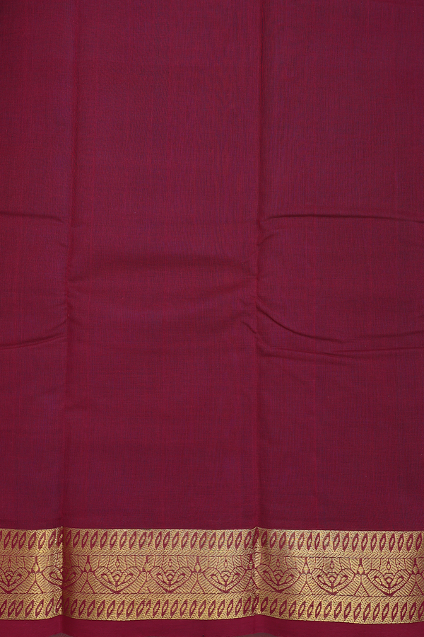 Kanchi Cotton Saree In Plain Teal Blue Zari Border