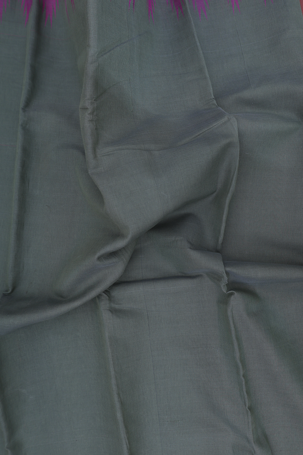 Kanchi Cotton Saree In Sage Green With Contrast Silk Border