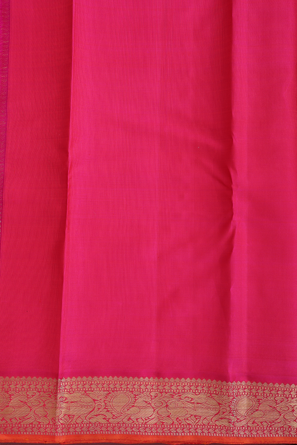 Kanchipuram Silk Saree In Forest Green With Peacock Buttas