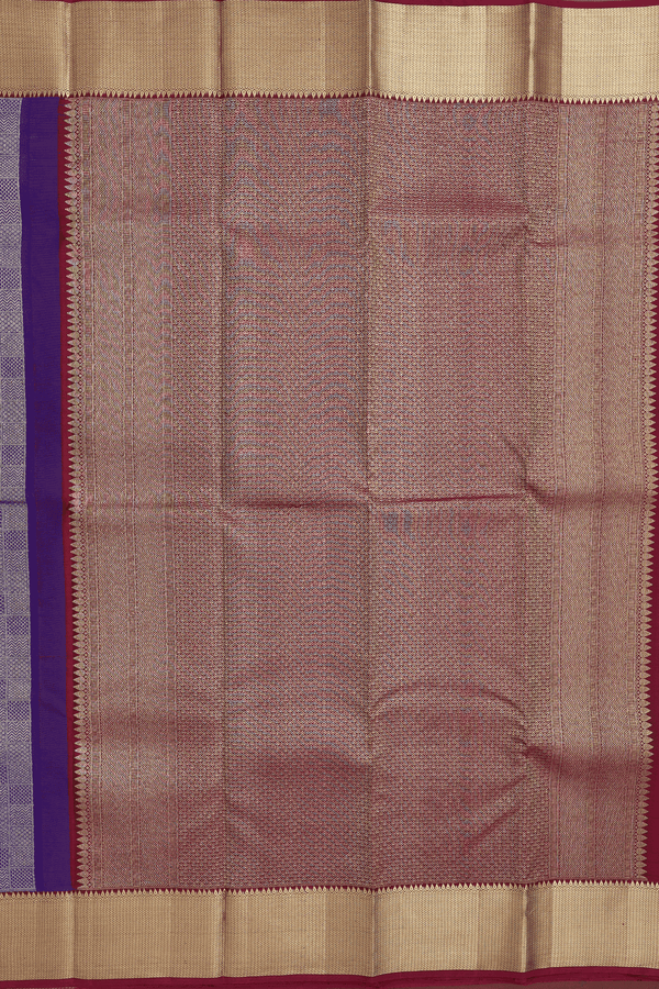 Kanchipuram Silk Saree In Blue With Brocade Design