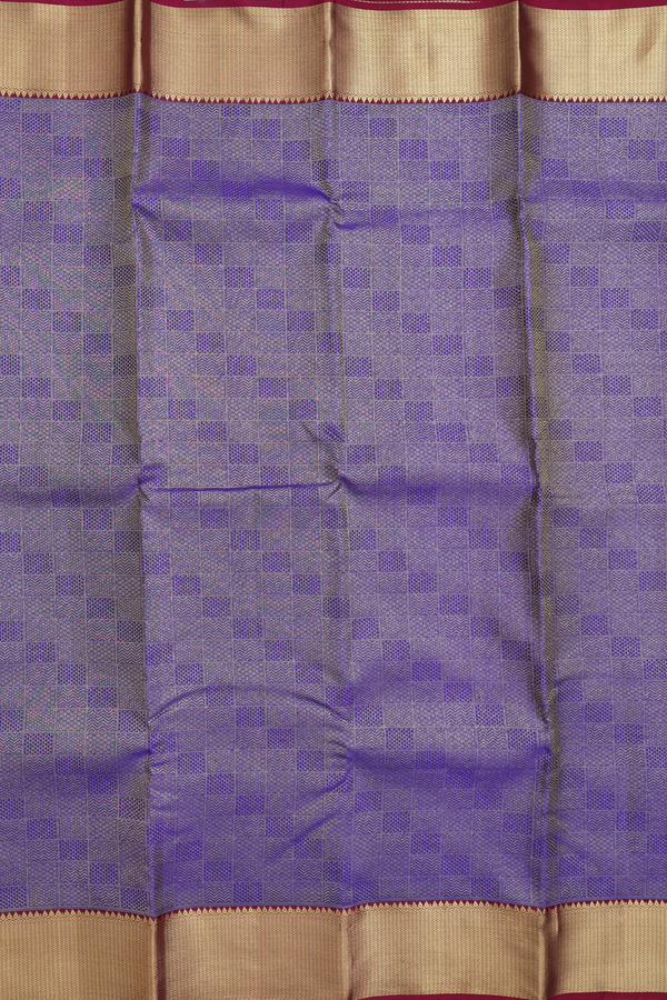 Kanchipuram Silk Saree In Blue With Brocade Design