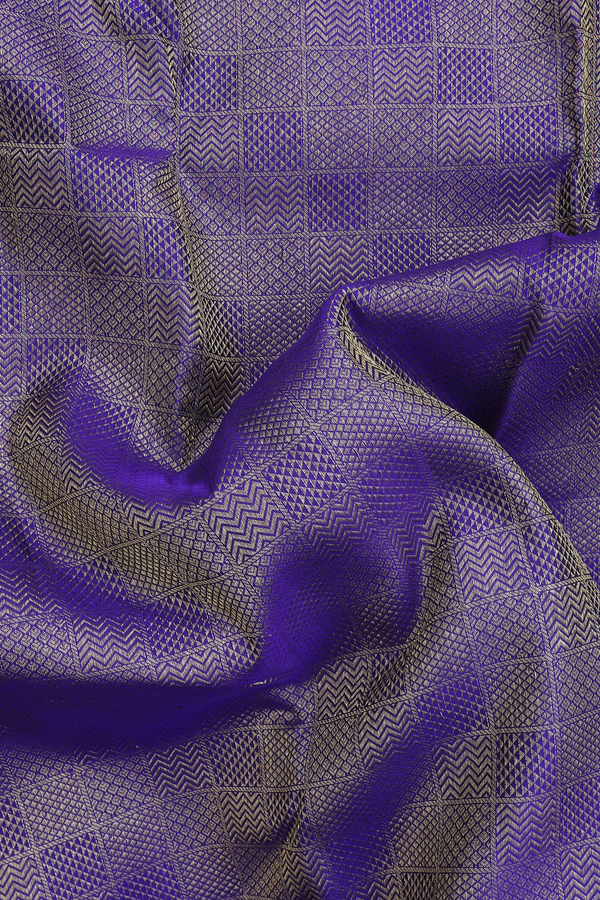 Kanchipuram Silk Saree In Blue With Brocade Design