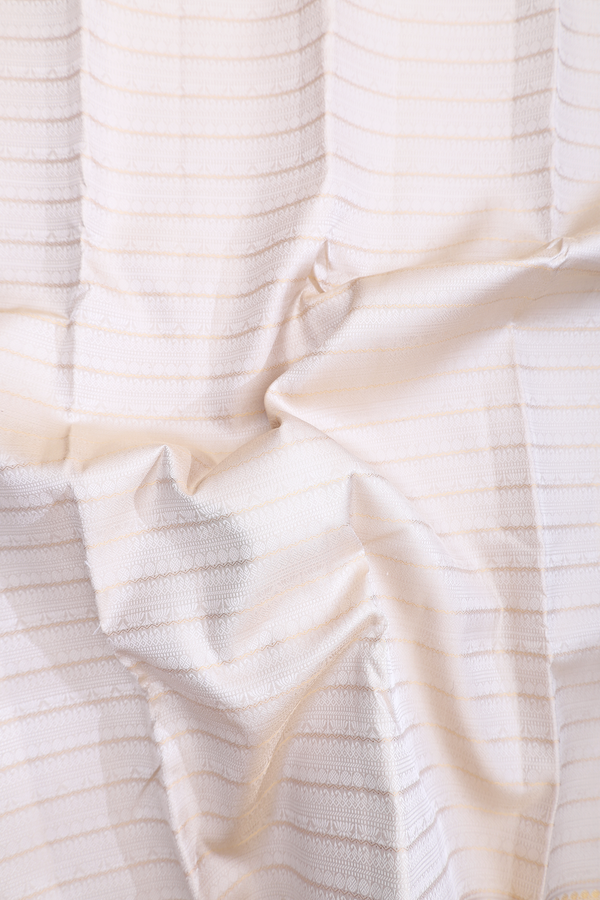 Kanchipuram Silk Saree In Beige With Jacquard Pattern