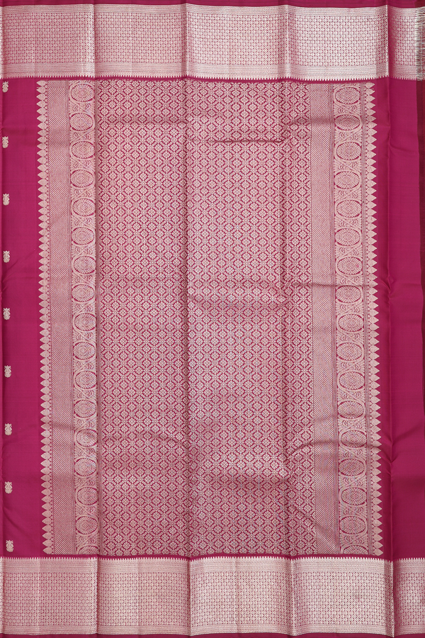 Kanchipuram Silk Saree In Berry Brown With Paisley Buttas