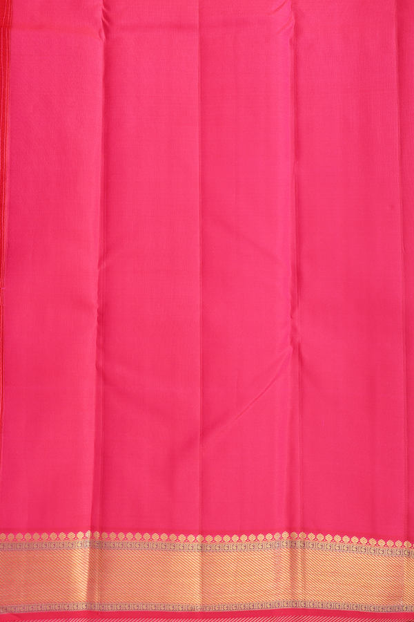 Kanchipuram Silk Saree In Berry Purple With Floral Buttis