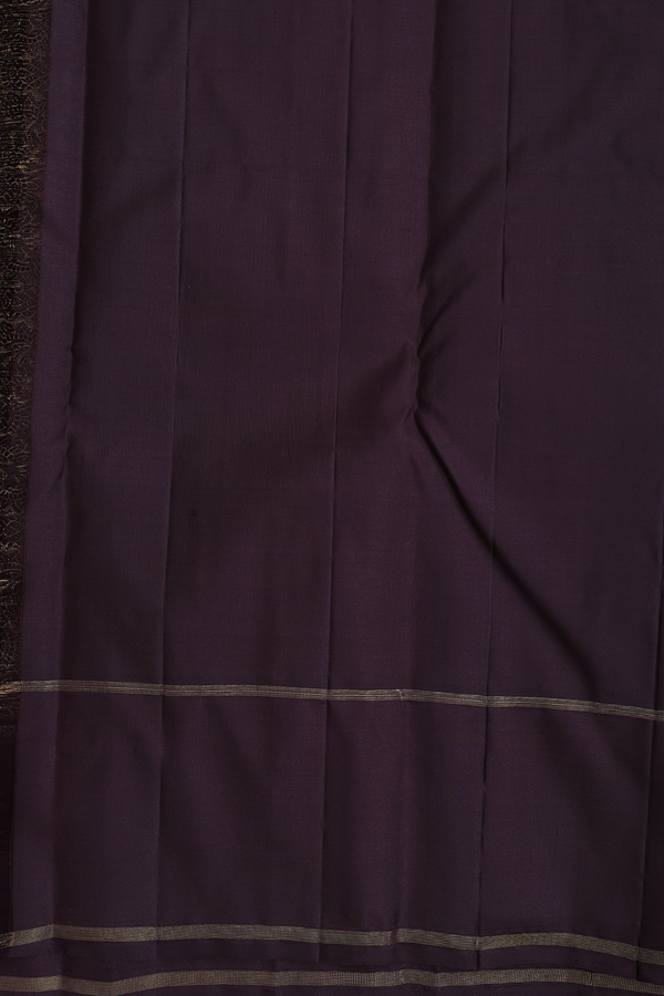Kanchipuram Silk Saree In Berry Purple With Stripes Design