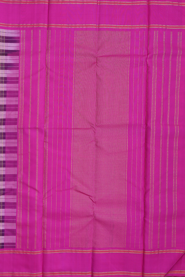 Kanchipuram Silk Saree In Black And White With Checks Design