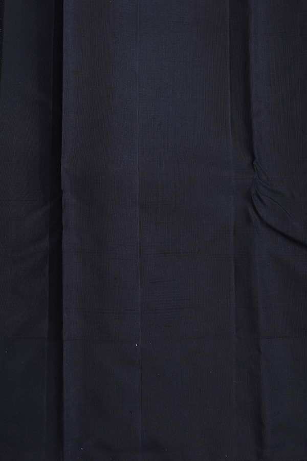 Kanchipuram Silk Saree In Black And White With Checks Design