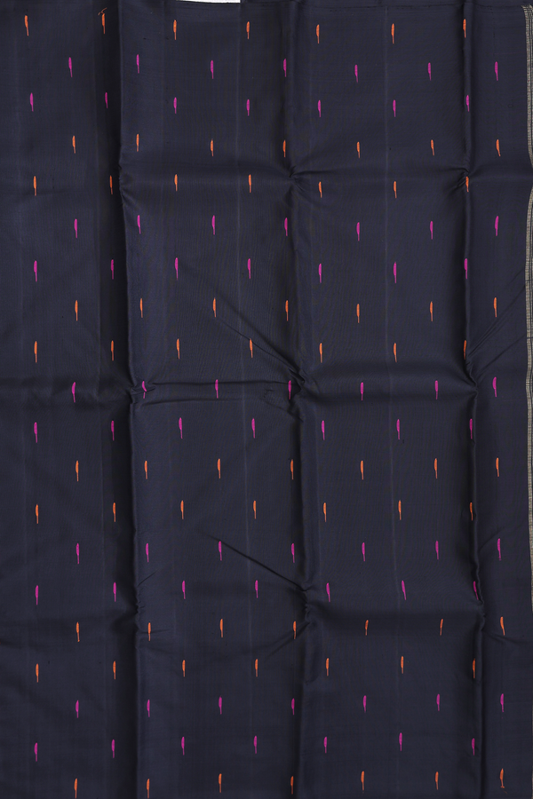 Kanchipuram Silk Saree In Black With Malli Moggu Buttas