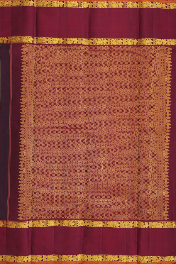 Kanchipuram Silk Saree In Black With Peacock Buttas