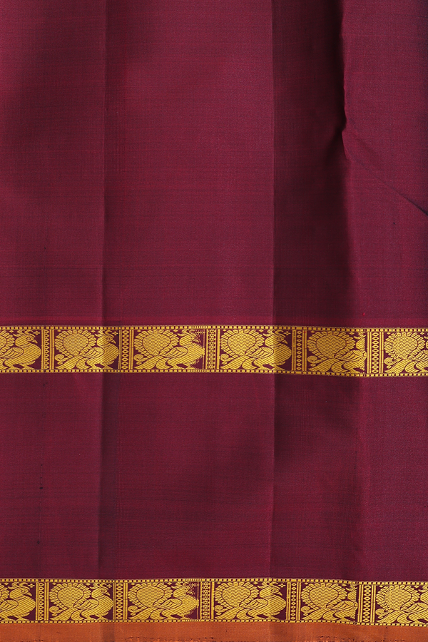 Kanchipuram Silk Saree In Black With Peacock Buttas