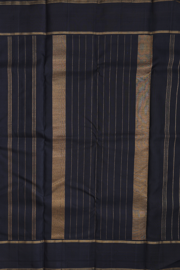 Kanchipuram Silk Saree In Burgundy Red With Stripes Design