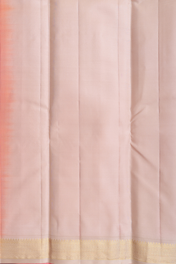 Kanchipuram Silk Saree In Coral Pink With Allover Buttas