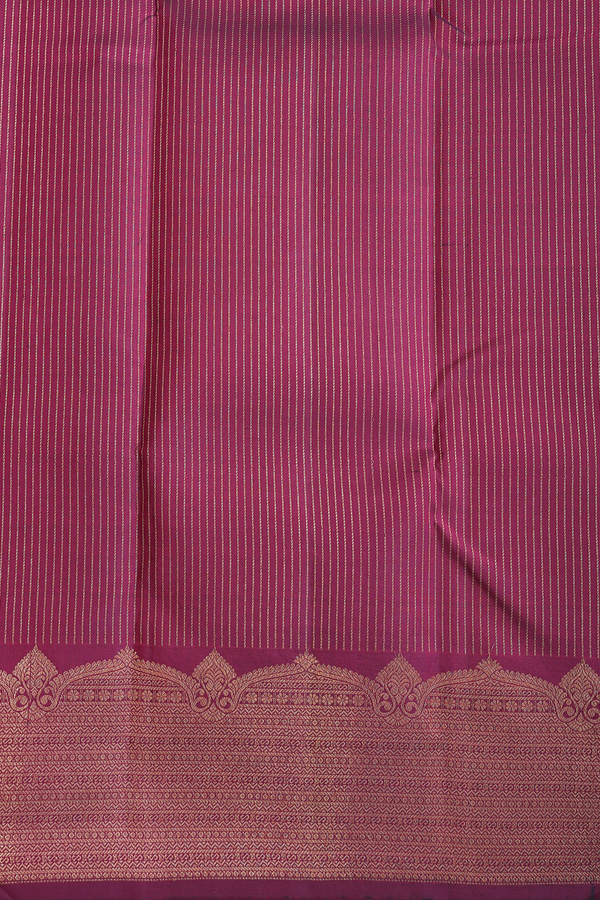 Kanchipuram Silk Saree In Dark Green With Floral Buttas