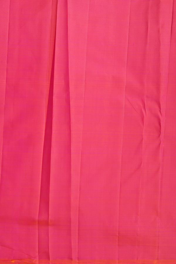 Kanchipuram Silk Saree In Coral Pink With Paisley Motifs