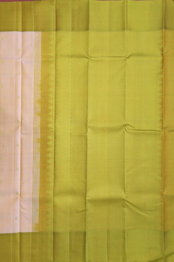 Kanchipuram Silk Saree In Dual Tone With Threadwork Buttas