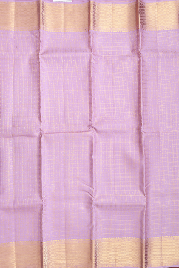 Kanchipuram Silk Saree In Dusty Purple With Checks Design