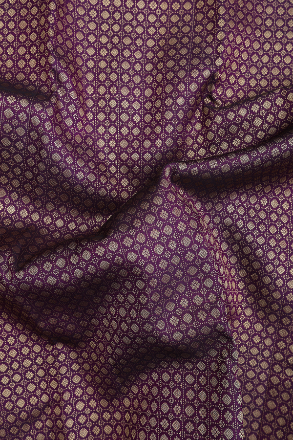 Kanchipuram Silk Saree In Grape Purple With Brocade Design