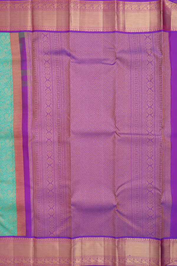 Kanchipuram Silk Saree In Green With Vanasingaram Design