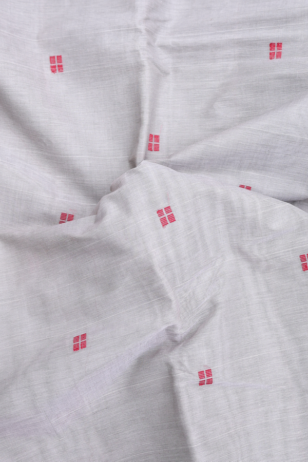 Kanchi Cotton Saree In Grey With Threadwork Buttis