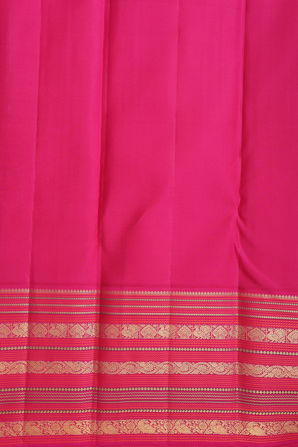 Kanchipuram Silk Saree In Light Brown With Stripes Design