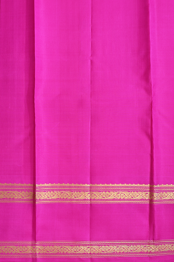 Kanchipuram Silk Saree In Mustard Yellow With Floral Buttas