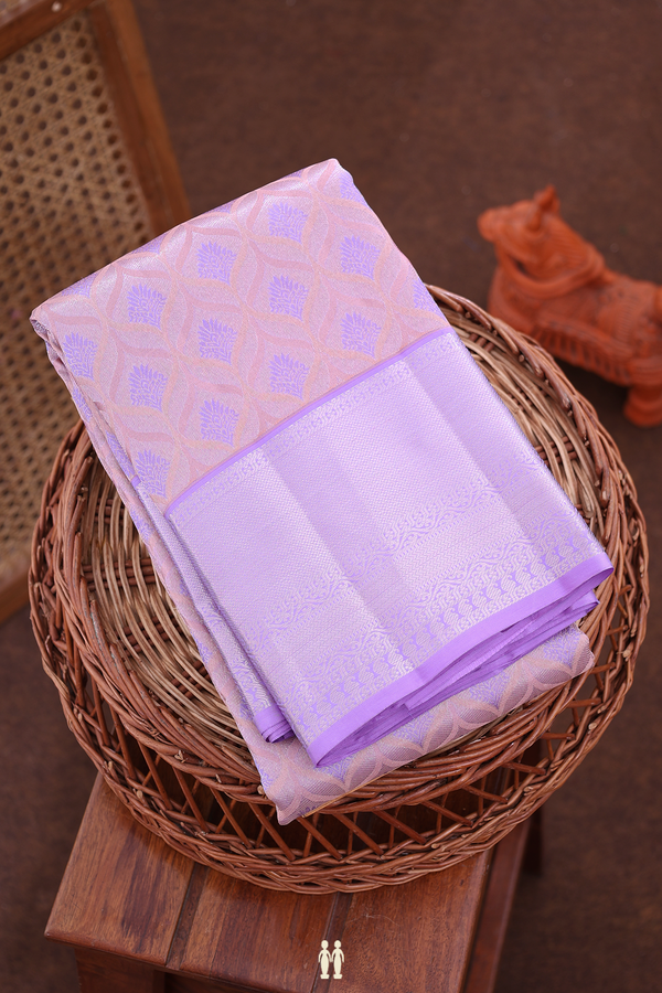 Kanchipuram Silk Saree In Pink With Brocade Design