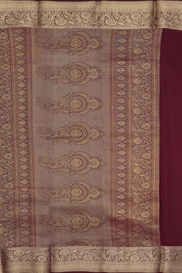 Mysore Silk Saree In Pink With Floral Buttas