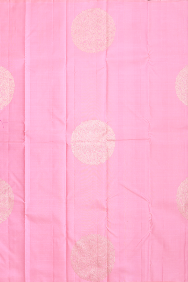 Kanchipuram Silk Saree In Pink With Mandala Design