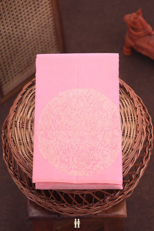 Kanchipuram Silk Saree In Pink With Mandala Design