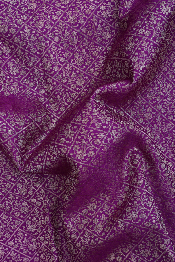 Kanchipuram Silk Saree In Purple With Brocade Design
