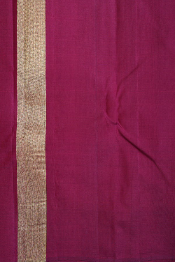 Kanchipuram Silk Saree In Purple With Temple Border