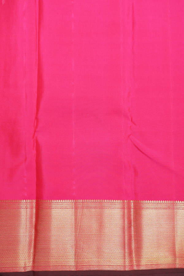 Kanchipuram Silk Saree In Rani Pink With Brocade Design