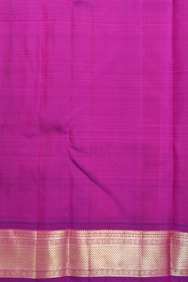Kanchipuram Silk Saree In Magenta With Stripes Design
